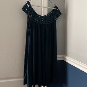 Debbie M Emerald Green Ribbon Neckline Dress XL